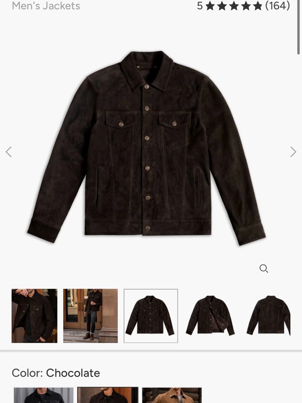 Thursday Boot Co. Suede Leather Trucker Jacket in Chocolate Brown - New W/O Tags